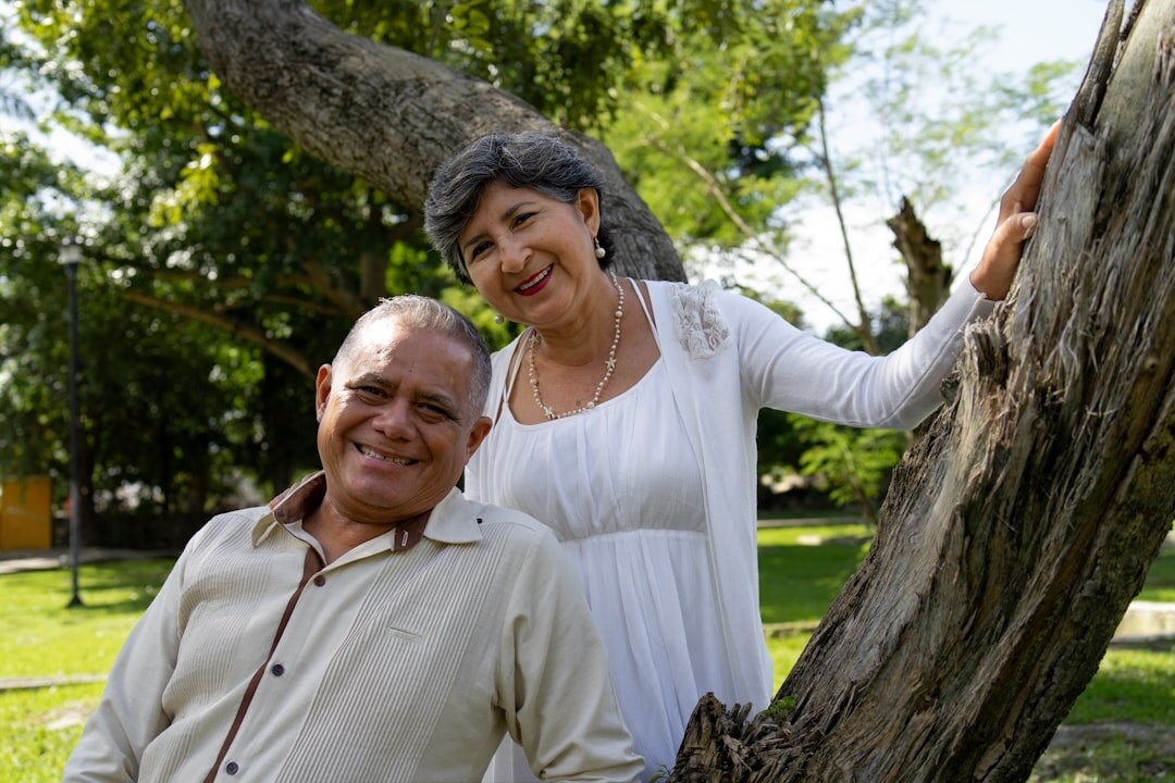 senior couple smiling together