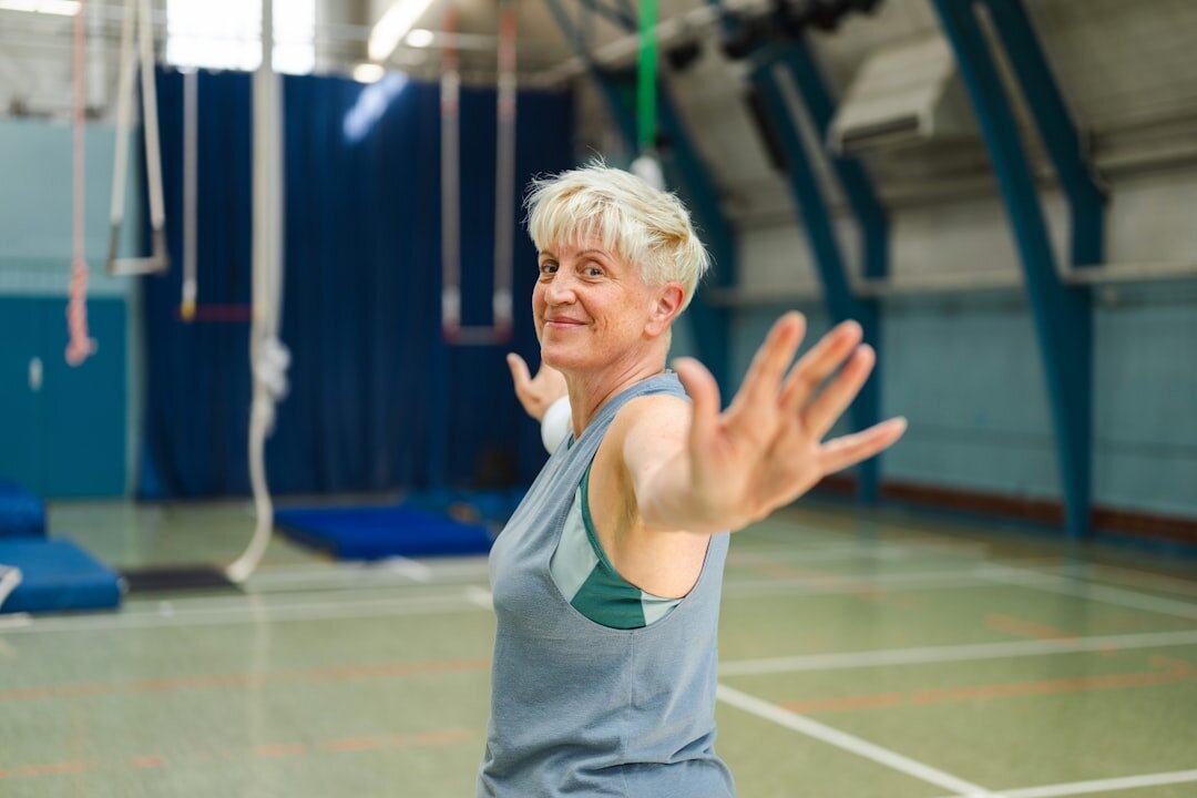 elderly doing light exercise