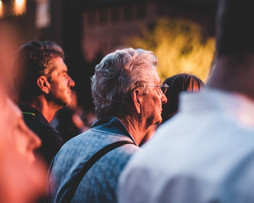 group of elderly people chatting