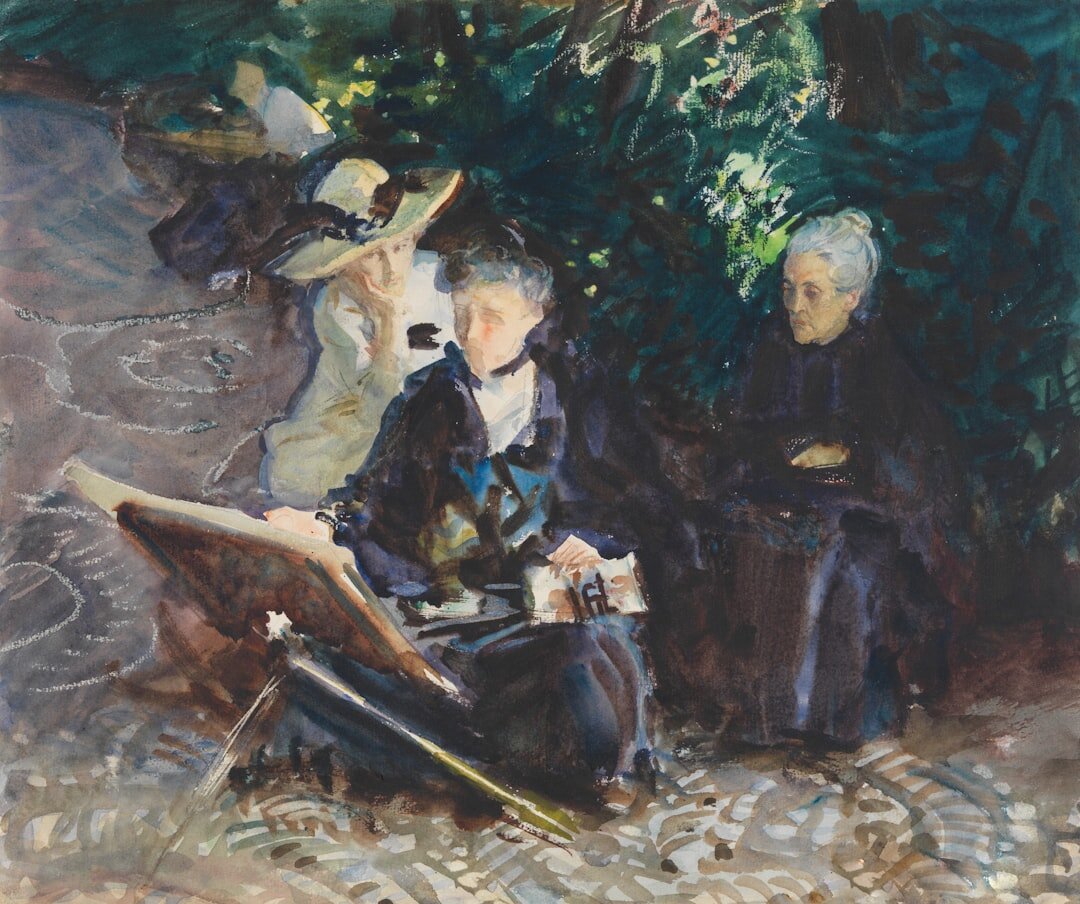 elderly woman painting