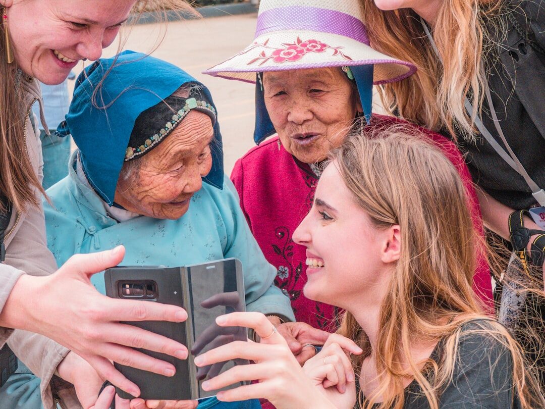 seniors and young people together