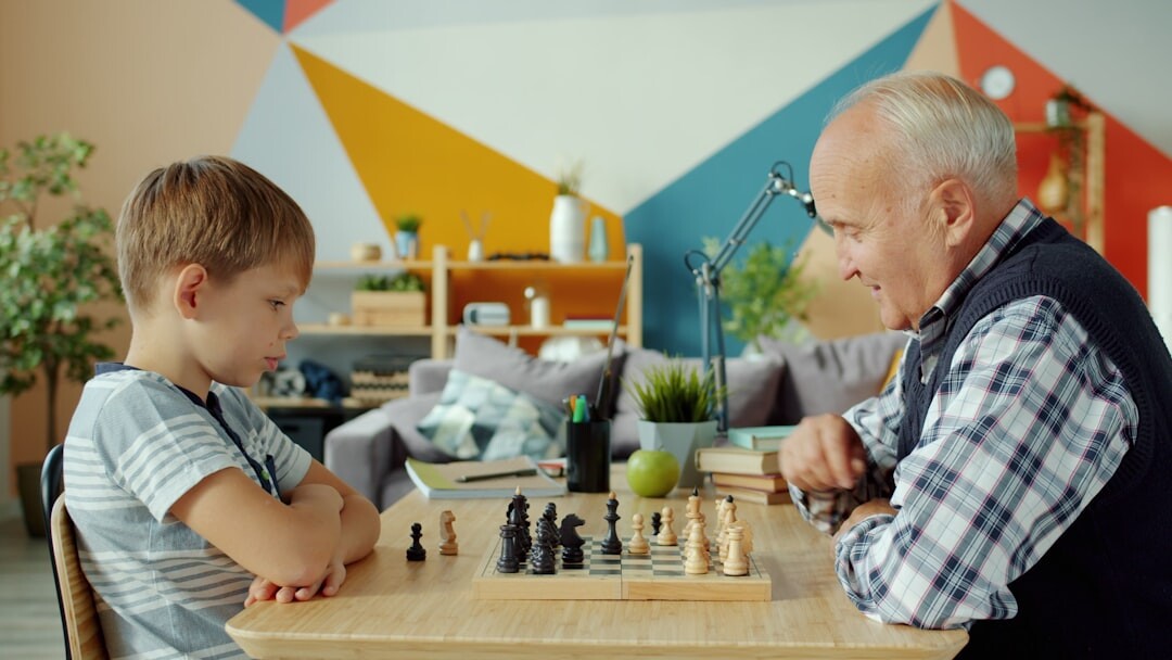seniors playing board games indoors