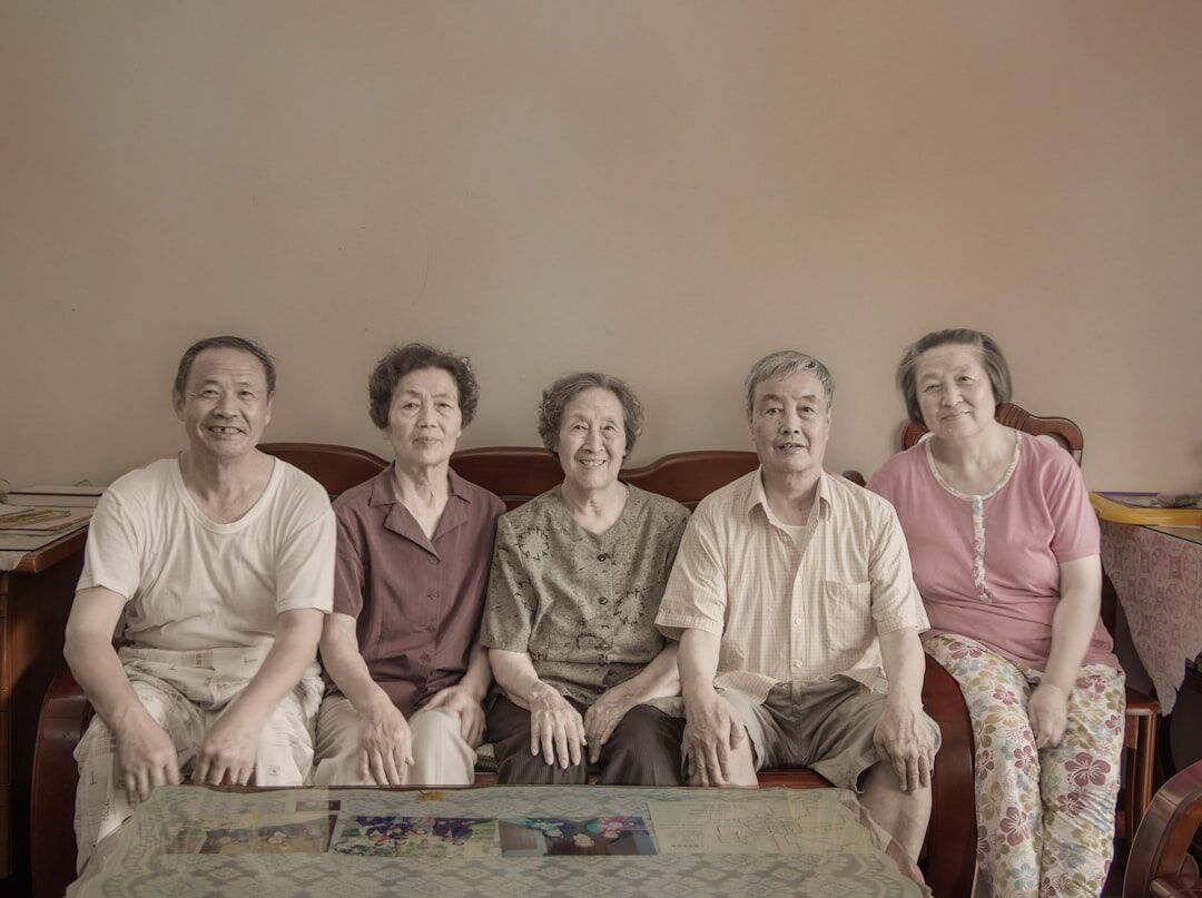happy seniors group photo